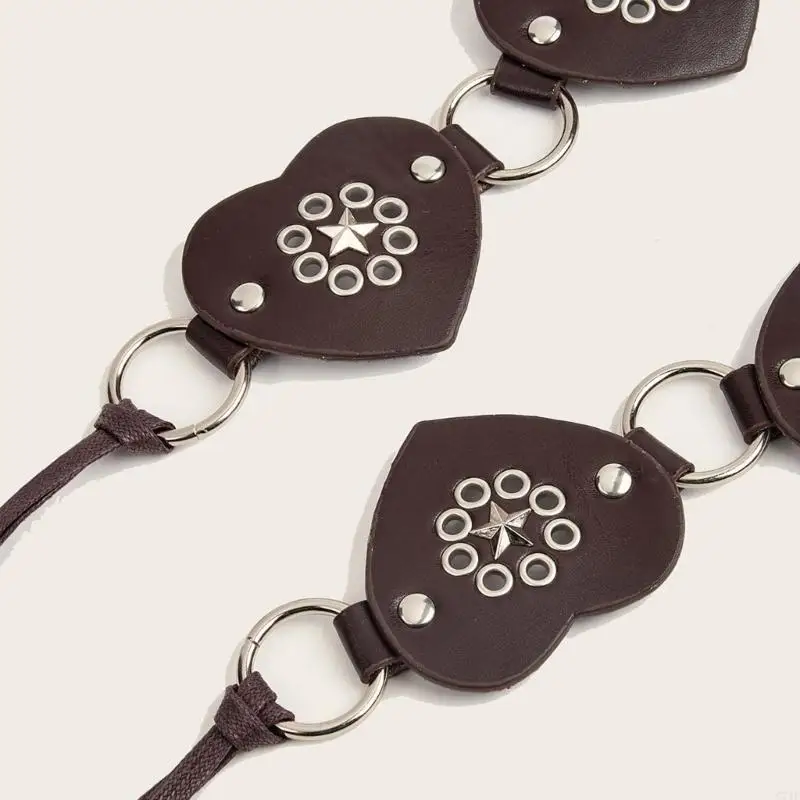 C71F حار فتاة رعاة البقر التعادل حزام الخصر حزام الخصر المعدني القلب لفساتين الجينز #1