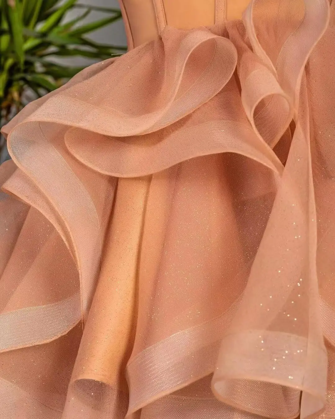 Spaghetti Cocktail Party Dress for Women High-Low Ruffled Summer Dress Long Trailing Prom Ball Gown