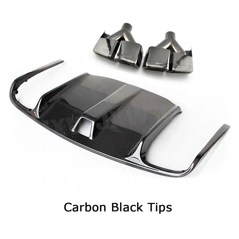 JXWANCF ألياف الكربون المصد الخلفي الشفاه مع نصائح العادم لبنز E Class W207 C207 كوبيه E260 E300 E350 سبورت كوبيه 2009-2012 FRP #5