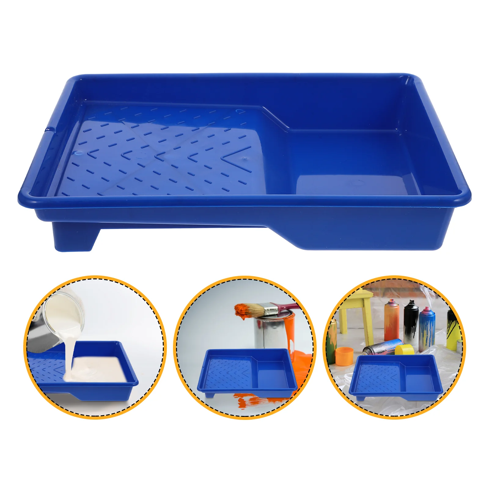 9 -Inch Tray Paint Roller Palette Drill Serve Mix Flat Storage Bins Small Blue Watercolor Mixing Plastic