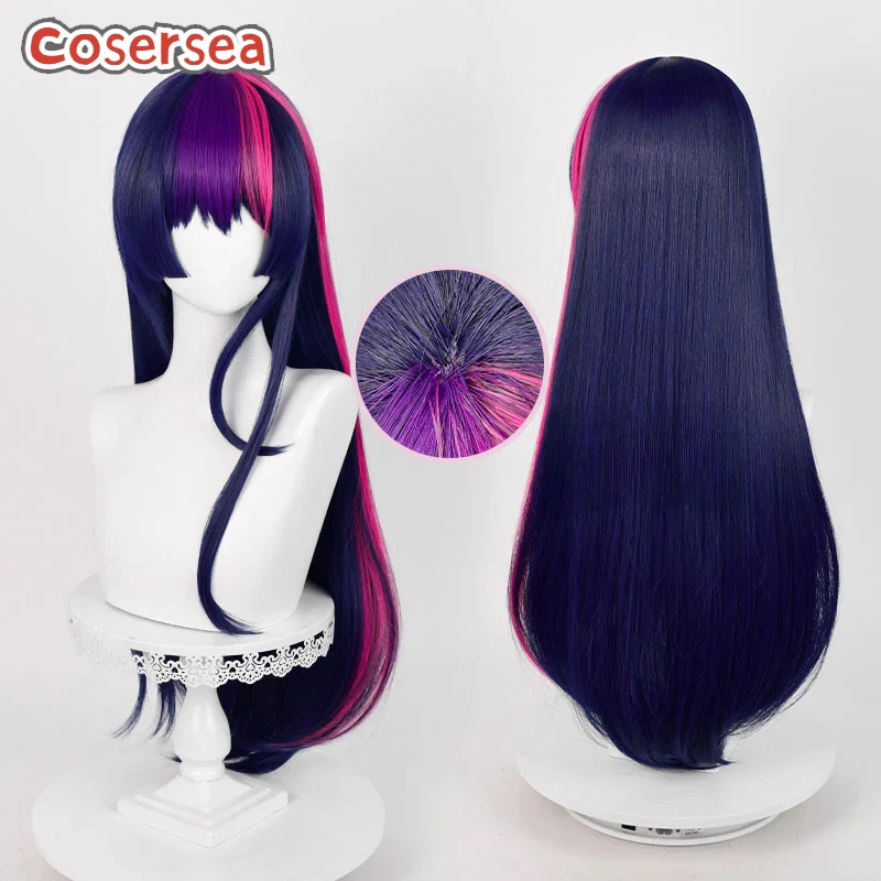 Cosersea Twilight Sparkle Cosplay Wigs Twilight Sparkle 75cm Long Straight Purple Mixed Red Wig Synthetic Hair Heat Resistant