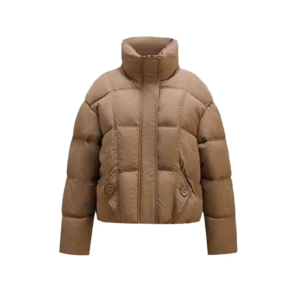 

Women's Short Cotton-Padded Jacket Simple Korean Style Stand Collar Loose Fit Manufacturer in Stock