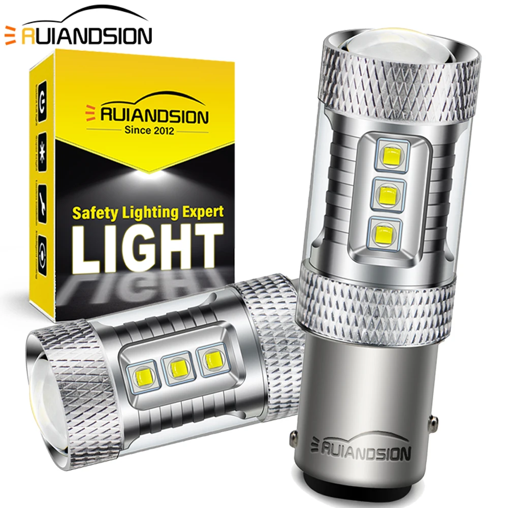 RUIANDSION CANBUS BAY15D 1157 P21/5W LED Yellow Turn Light Error Free 12V 24V PlugPlay for Car Motorcycle Reverse Lamp Red White