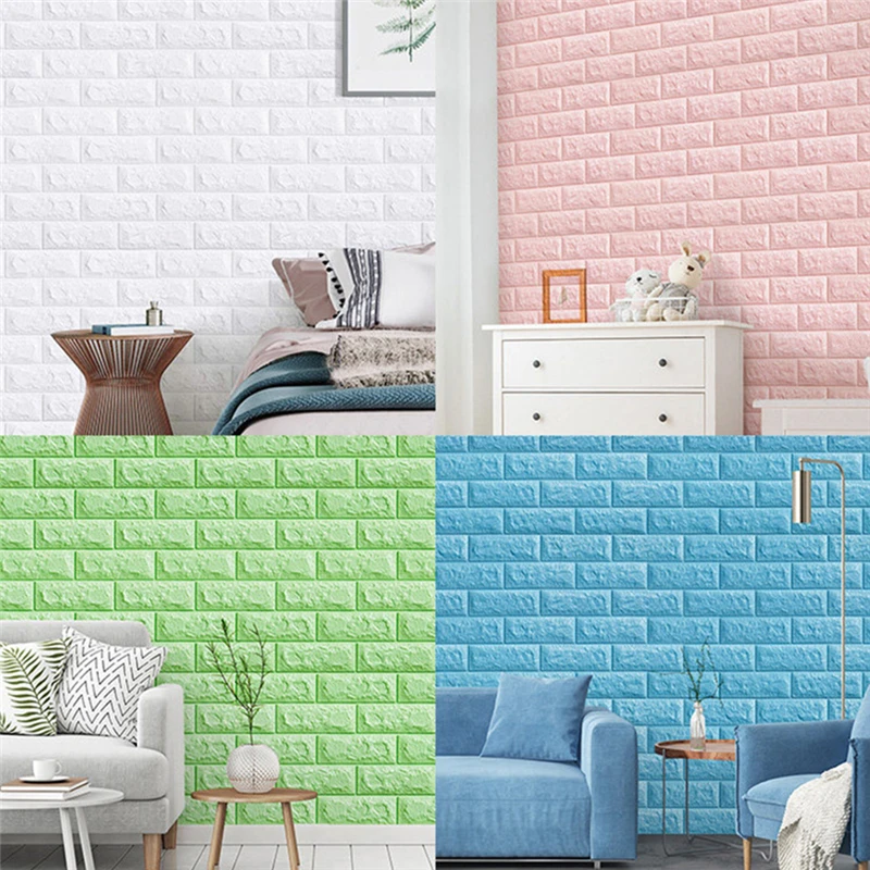 

Home Decor Self Adhesive 3D Brick Waterproof Wallpaper Kitchen Stone Rock Children's Room Decorative Cartoon Wall Stickers