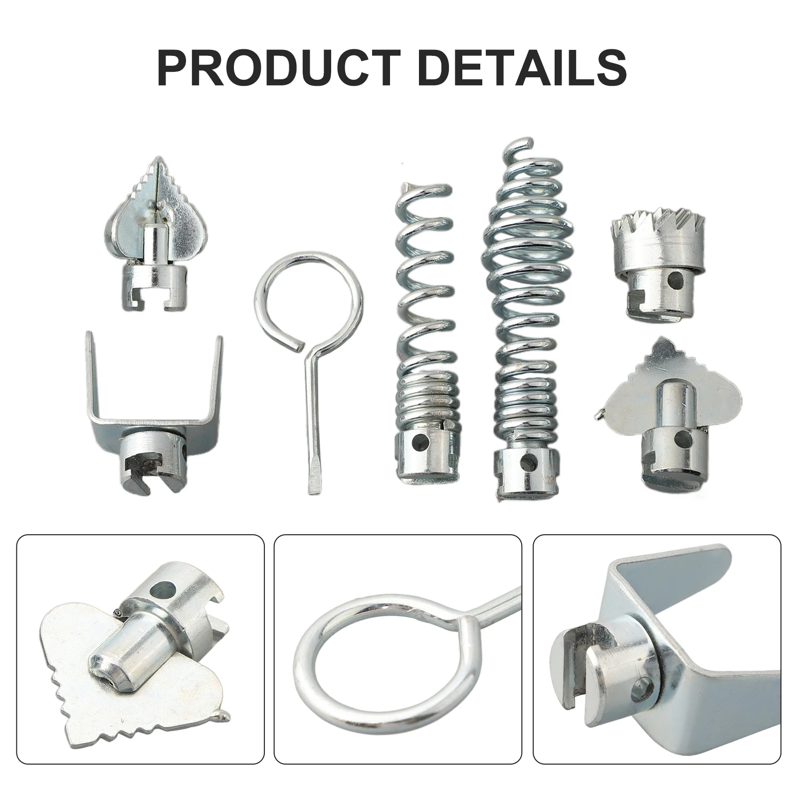 

7Pcs 16mm Drain Cleaner Cutter Set Metal Galvanized Dredging Tools Combination Spring Cutter Head For Dredging Machine