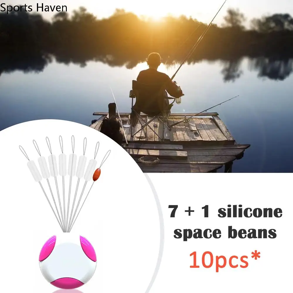 

10 Sets Transparent Fishing Float Rubber Stopper Space Bean Fishing Line Connector Fishing Tackle