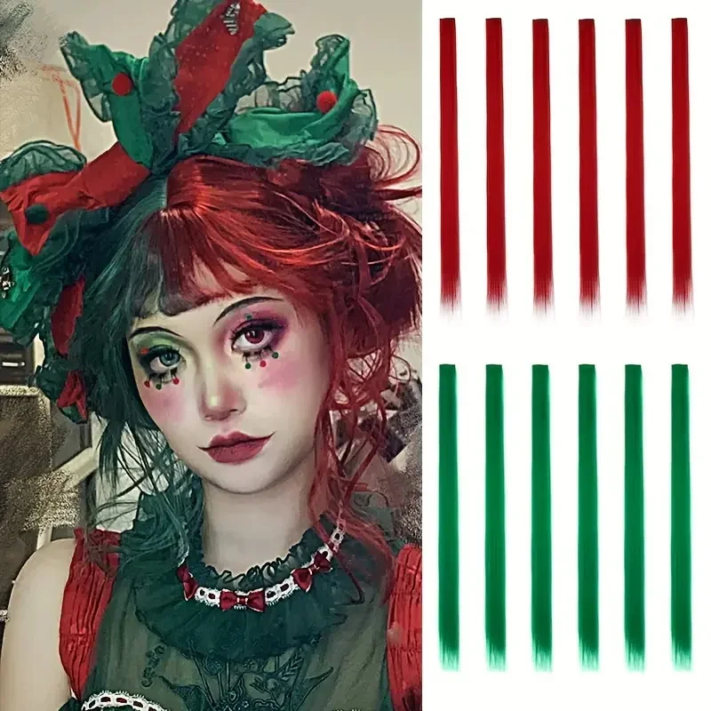 

22Inch Synthetic Long Straight Hair Extension Heat-Resistant Clip-In Hair Look for Christmas Cosplay Party Hairpiece1pcs2026