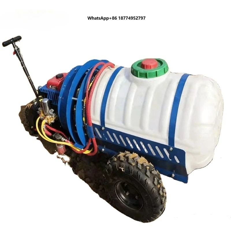 Push-Type  Engine Air-Assisted Sprayer with Front/Rear Fans 400L Chemical Tank Agricultural Disinfection Sprayer