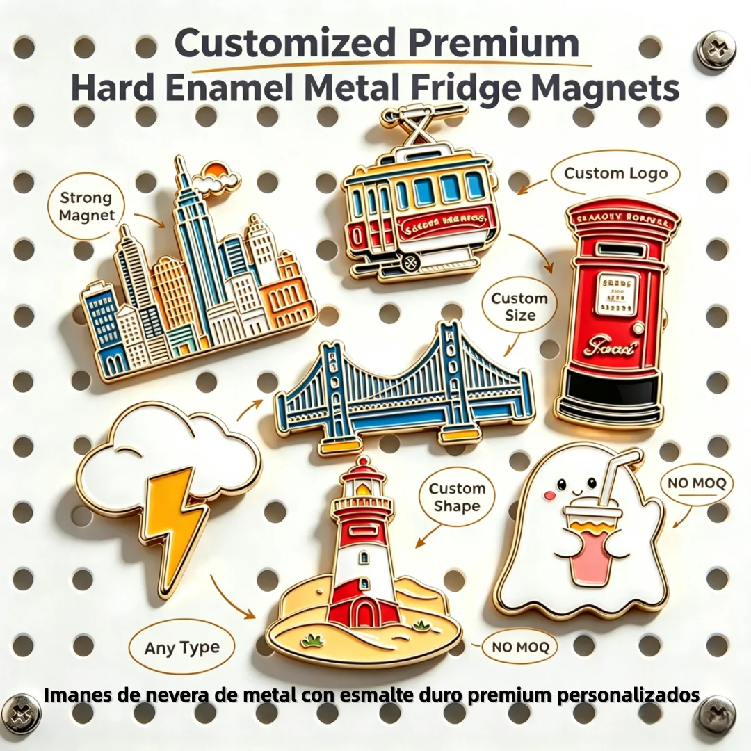 Customized Premium Hard Enamel Metal Fridge Magnets Custom 3D Embossed Metal Fridge Magnet Personalized Souvenir Magnet