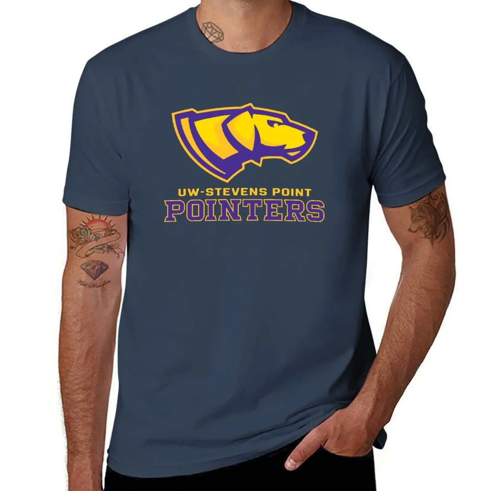 Camiseta da Universidade de Wisconsin-Stevens Point, camiseta atlética leve de manga curta