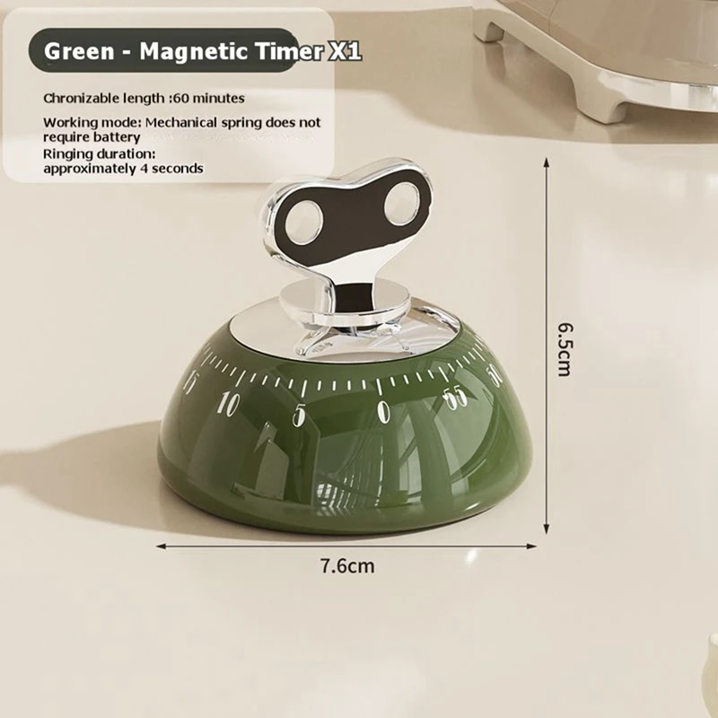 Magnetic Kitchen Timer 60 Minute Countdown with Loud Alarm, Mechanical Cooking Timer for Baking, Study, Gym Workouts Retail