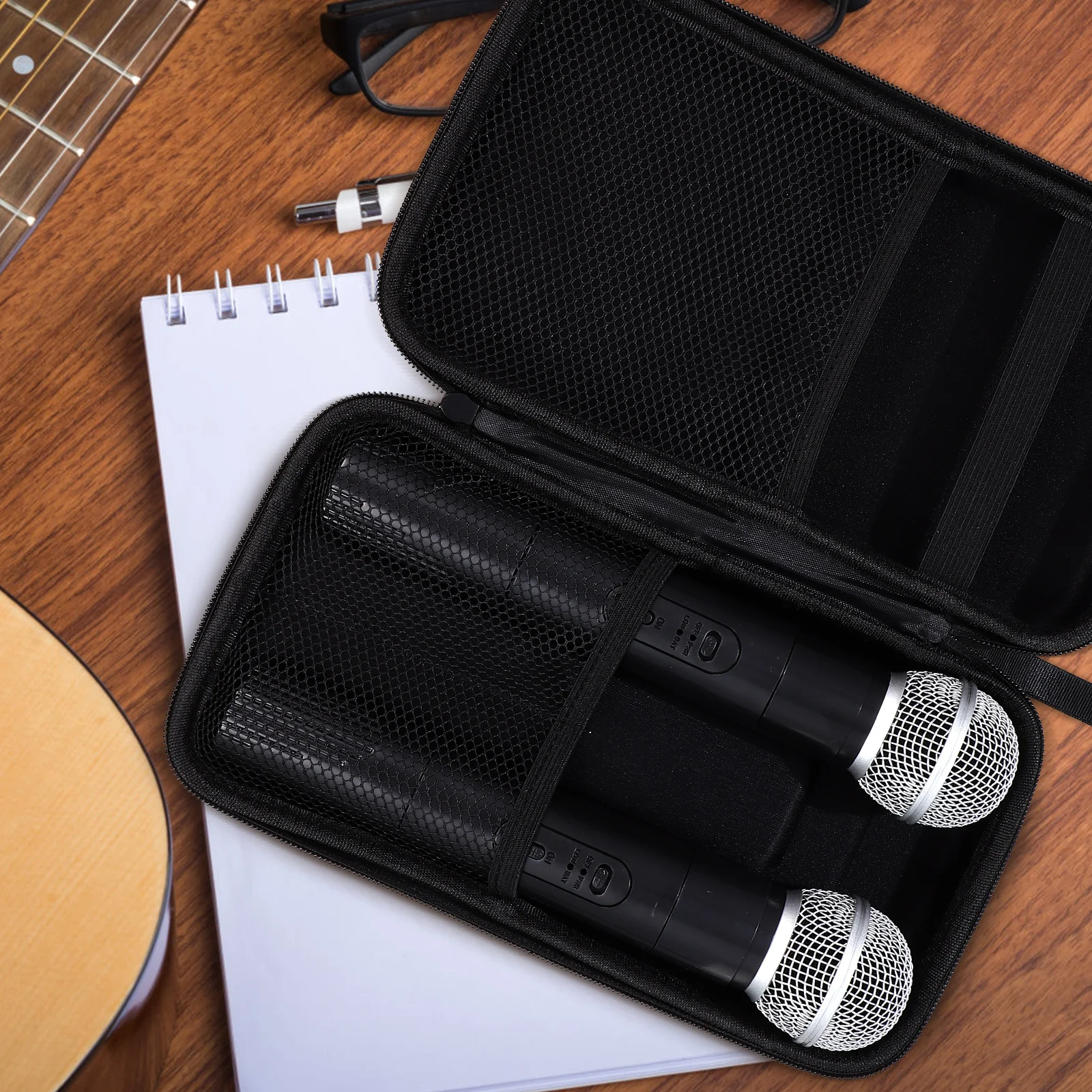 

Portable Storage Box Microphone Holder Cases Audio Protective Bag Accessories Wireless Carry Pvc