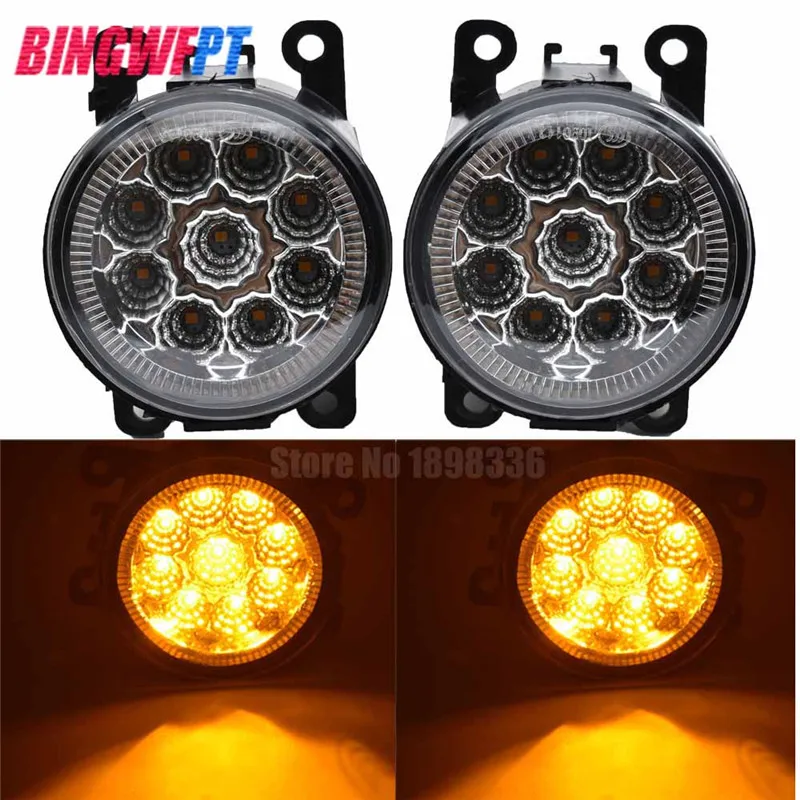 2x Car Styling Round Front Bumper LED Fog Lights Halogen Fog Lamps For Mitsubishi L200 Triton Strada Hunter 2006-2015