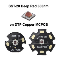 SST-20 Deep Red 660nm 10W 3000mA SMD 3535 LED Emitter on KDLitker DTP Copper MCPCB Flashlight DIY Bead Torch Hunting Light