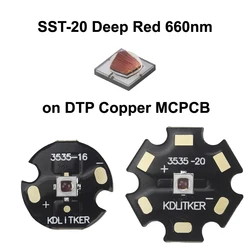 SST-20 Deep Red 660nm 10W 3000mA SMD 3535 LED Emitter on KDLitker DTP Copper MCPCB Flashlight DIY Bead Torch Hunting Light