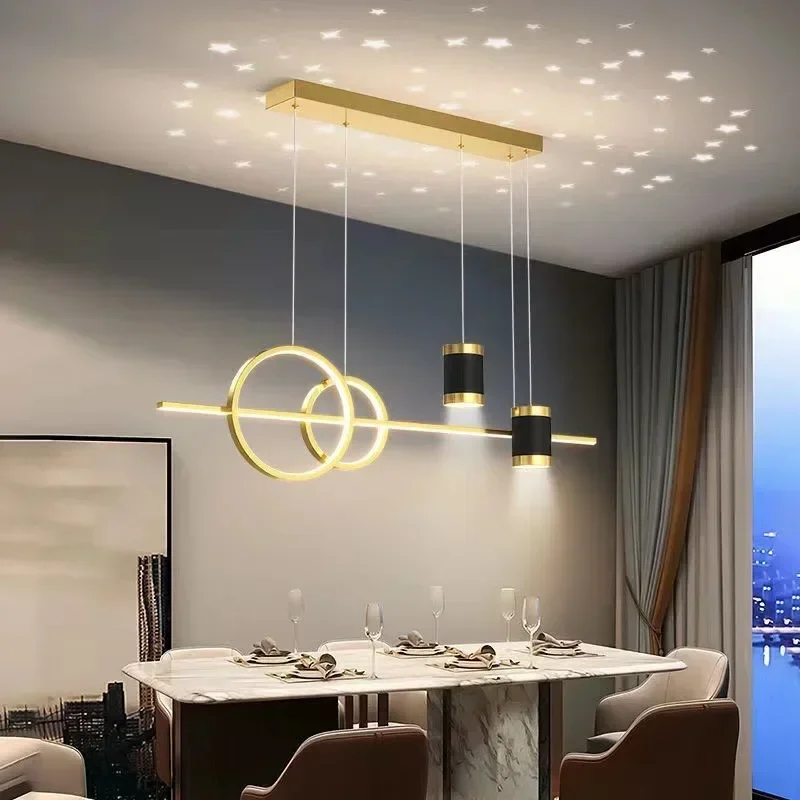 Imagem -03 - Minimalista Led Luzes Pingente Lustre Moderno Sala de Jantar Cozinha Luz Pendurada Decoração de Lâmpada de Luxo Luminárias