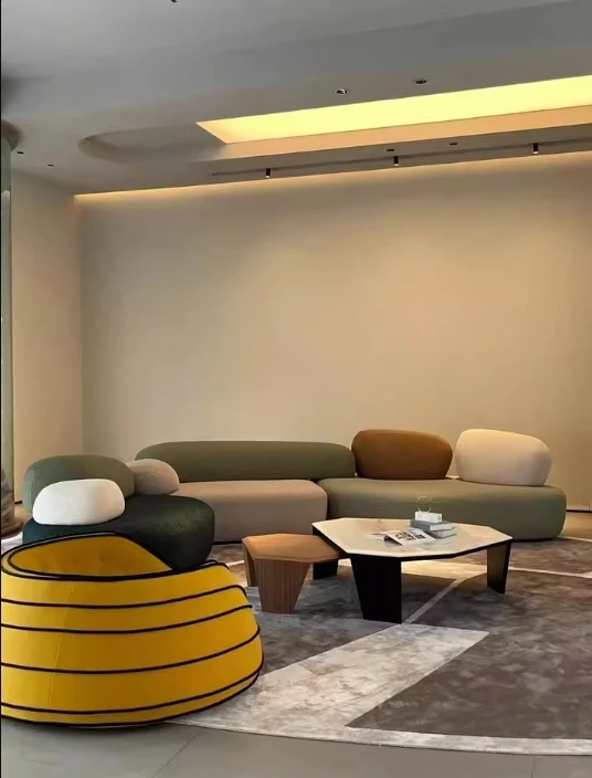 

MJY Pebble Sofa Oval Fabric Sofa Stone Shape Modular Combination Model