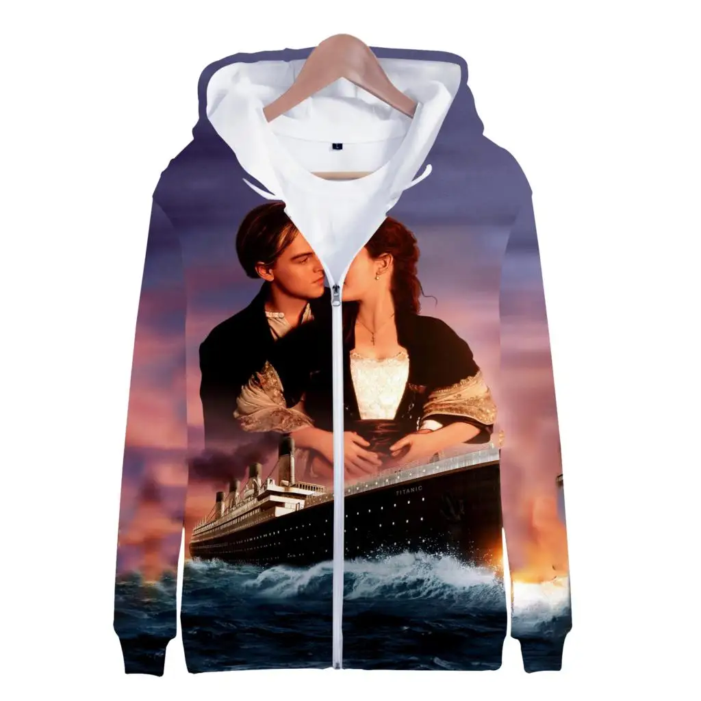 Hoodies Classic Movie Titanic 3D Print Zipper Sweatshirts Boys Girls Sweatshirts Children Fashion Long Sleeve Oversized Hoodie