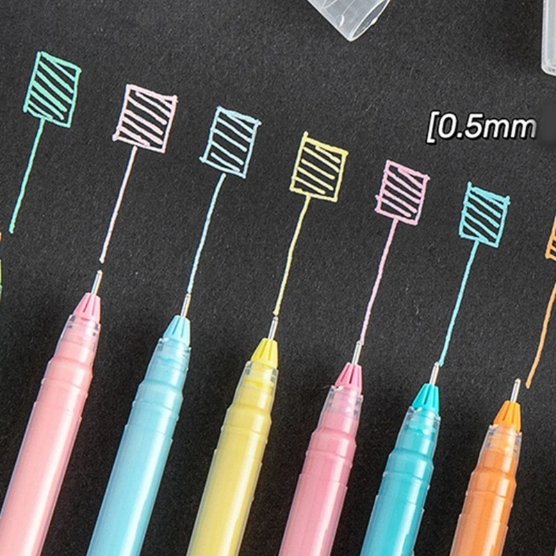 9 個ローラーボールペン多色ゲルインクペン描画ペン 0.5 ミリメートル文具ペン