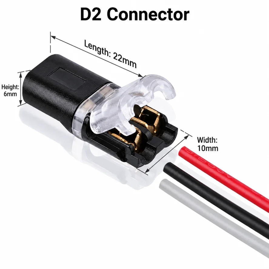 Mini D2/H2/T1/T2 Quick Electrical Cable Connector 10/5PCS Toolless Snap Splice Lock Terminal Car Connectors Convenient Accessory