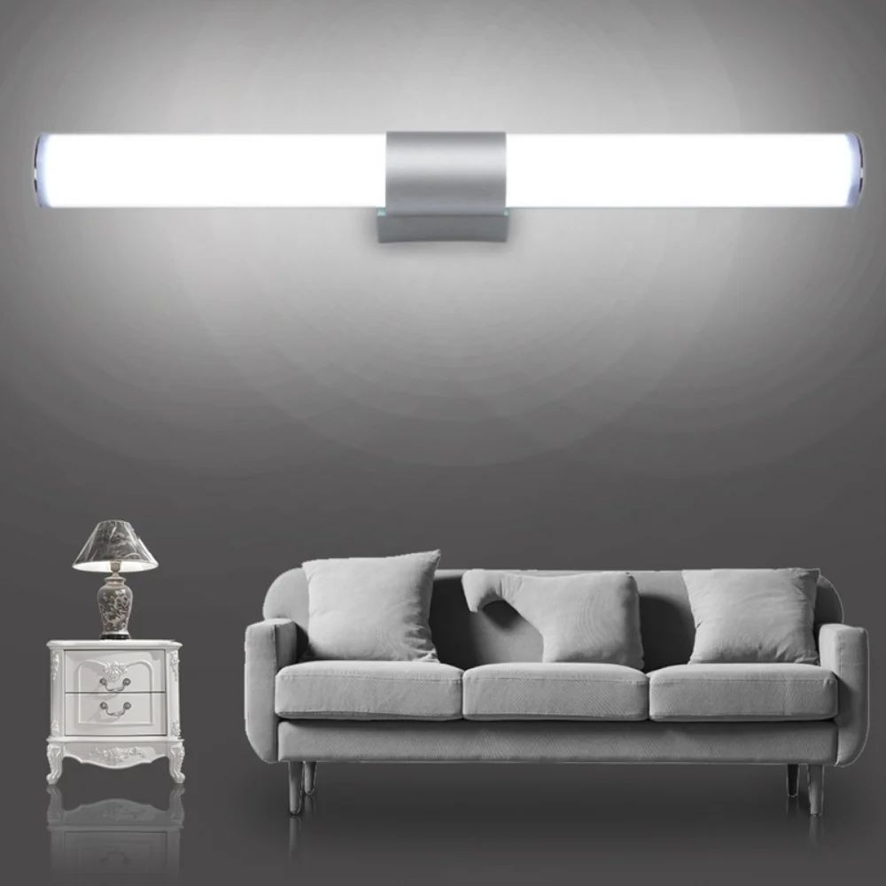 Modern Cylindrical Led Wall Lamp 12W 16W 400cm 22W 550cm Wall Mounted Wall Light Fixture Bathroom Mirror Light Sconce Silver