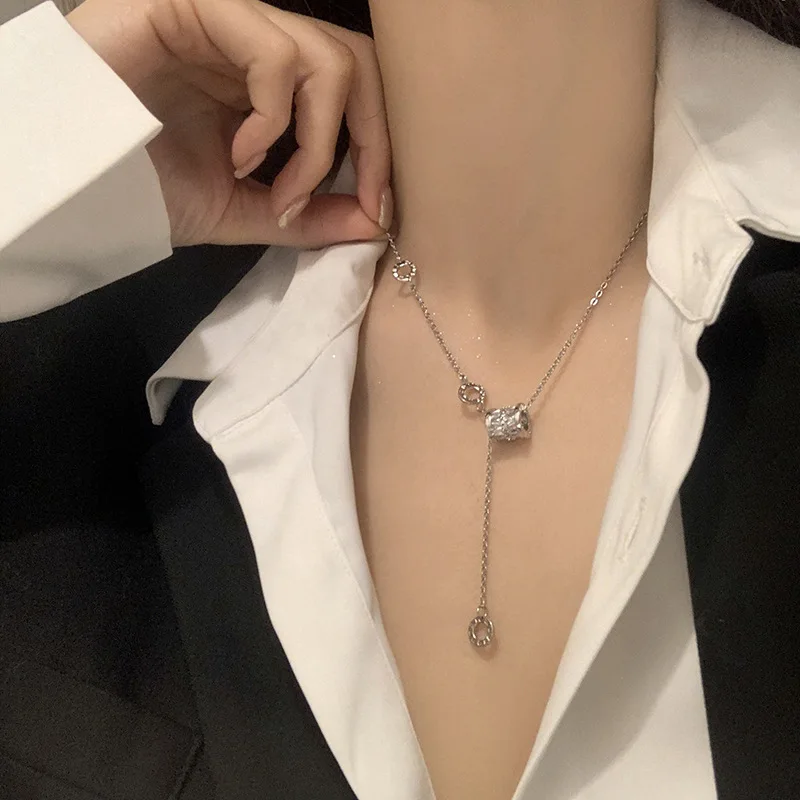 Fashion Retro Stainless Steel Pendant Necklace for Women Simple Versatile Ladies Clavicle Chain Jewelry Wholesale Direct Sales