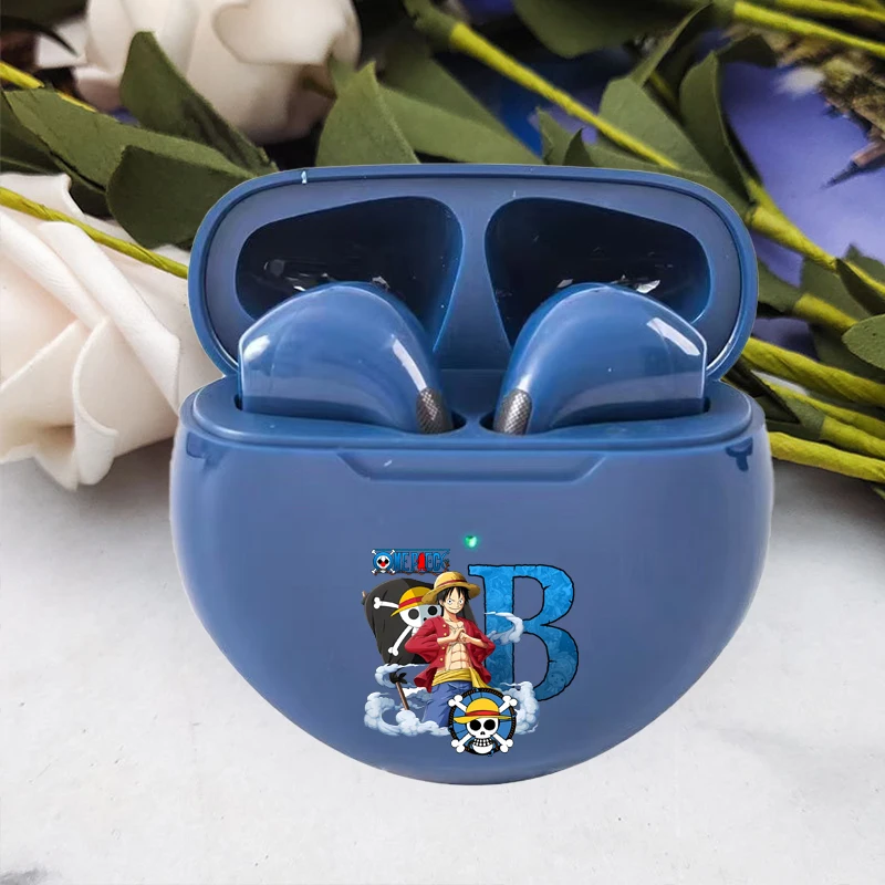 One Piece Luffy Bluetooth Earphones Wireless Bluetooth Headset Noise Cancelling Earbuds with Mic Pro6 Wireless Headphones Gift