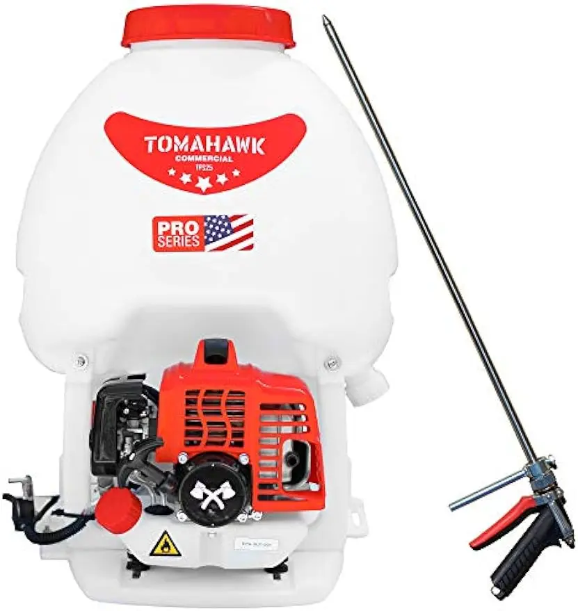 

Tomahawk 5 Gallon Gas Power Backpack Sprayer 450 PSI Pump Garden Spraying with Irrigation Rod for Root Protection