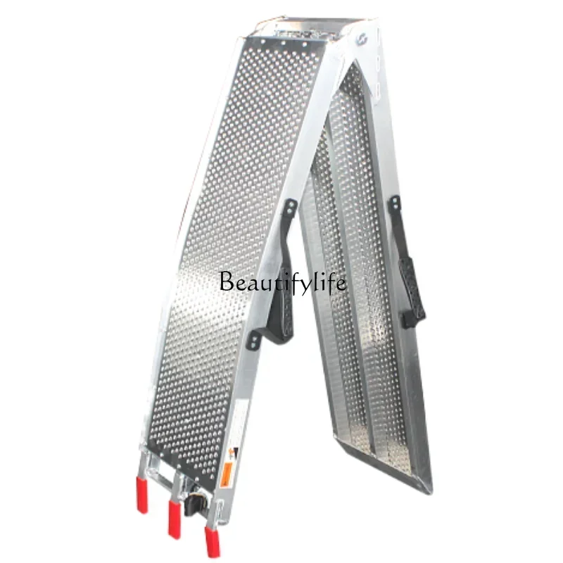 

FG34Motorcycle boarding ramp Trailer transportation Aluminum alloy ramp Folding step