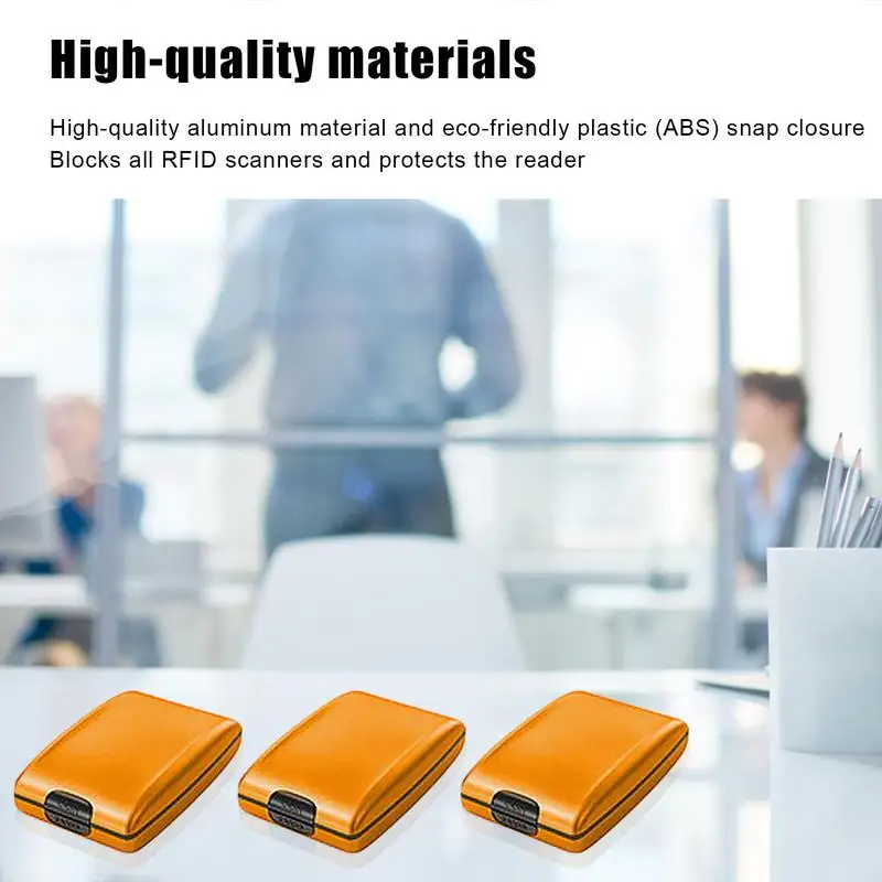 Dompet Aluminium untuk Pria Wanita Paduan Aluminium Pelindung Dompet Kartu Portabel RFID Memblokir Casing Kartu Keras untuk Kartu Kredit Debit