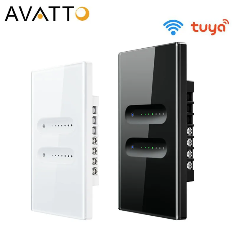 

AVATTO Tuya WiFi Smart Dimmer Switch Glass Touch Panel 1/2 Gang Dimmer Switch APP Remote Control Works With Alexa Google Home