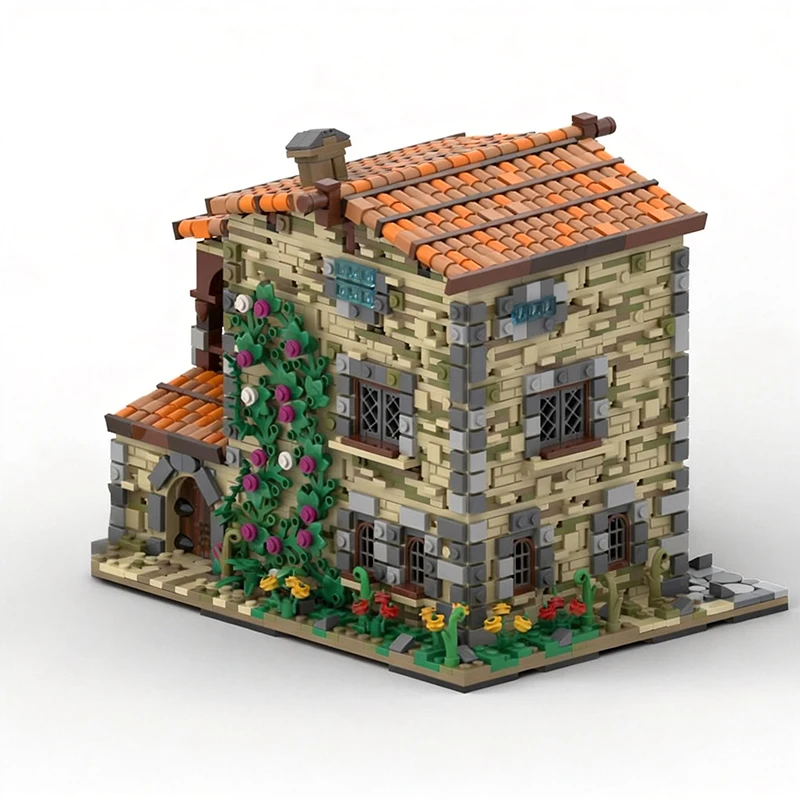 2926 PCS 구조 조립식 이탈리아 옛날 주택 MOC 맞춤형 모듈식 빌딩 블록 브릭 디자인 기술 DIY 소년 축제 장난감 선물