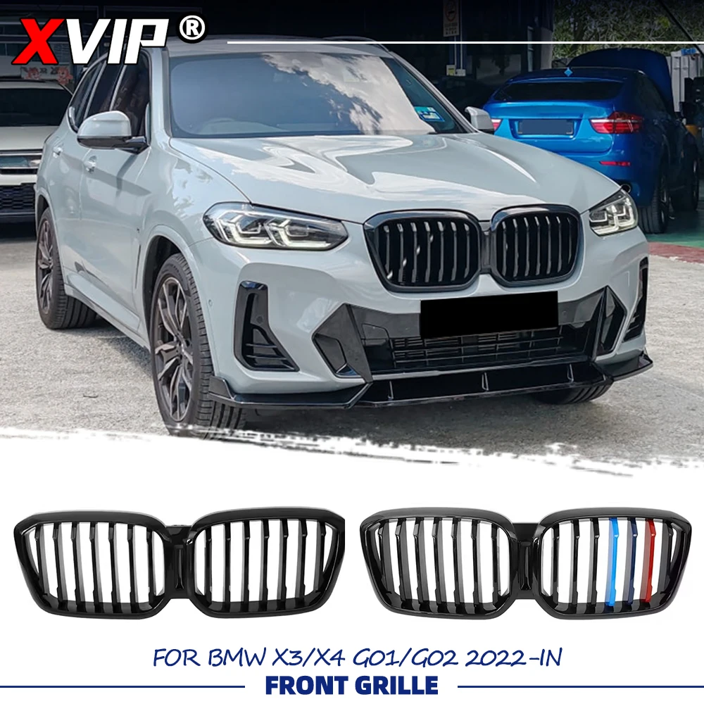 

XVIP Glossy Black For BMW X3 G01 X4 G02 2022-IN Front Bumper Racing Grille Single Line Style Glossy M-Color Upper Racing Grills