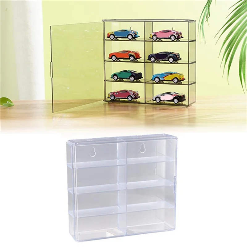 WOTT-1:64 รถDiecastรุ่นตู้Rackสําหรับล้อร้อนกล่องสําหรับHotwheelรถยนต์กันฝุ่นกล่อง