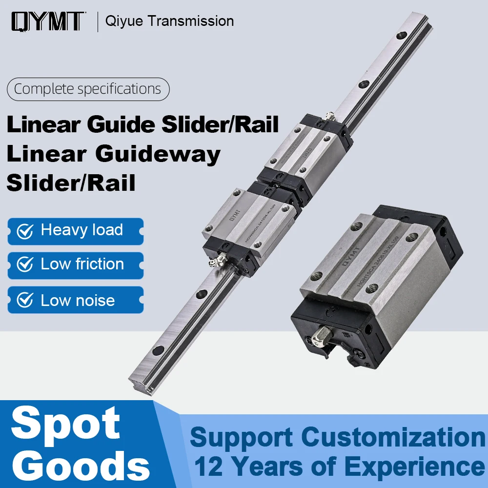 QYMT Customized 3D Printer Linear Rail Guide Slider Used with HGR Series Track Can Single Sell Track /Linear Guide Slider Custom