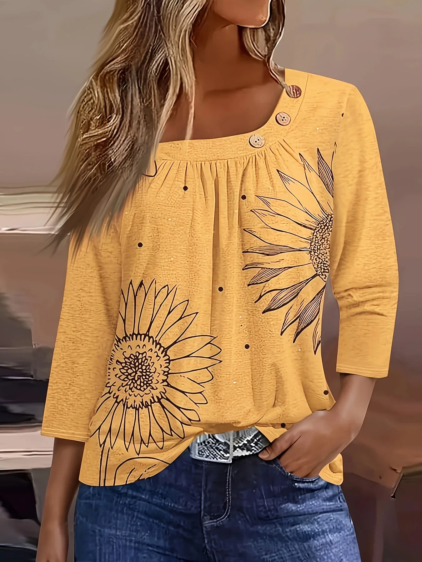

Plus Size Elegant Casual Woman T-Shirt Fashion Loose T-Shirt Woman Temperament Long sleeve T-Shirt Holiday Weekend