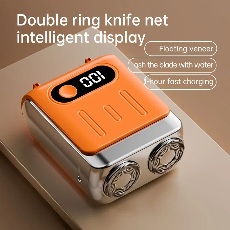 Afeitadora eléctrica Xiaomi, afeitadora inteligente para el hogar y el coche, pantalla Digital, Mini Afeitadora recargable de doble hoja, potente regalo para hombres