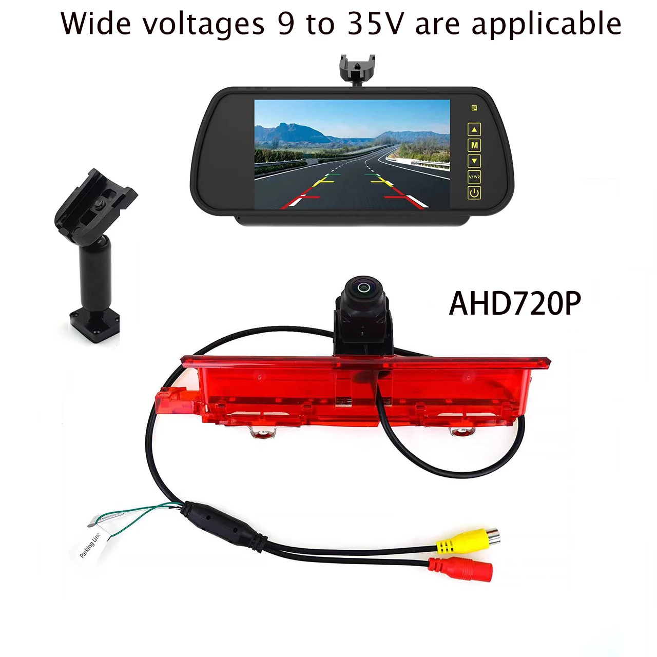 

for 3rd High Level Brake Light Reversing Camera Kit with 7" Mirror Monitor For VW VW Caddy (2003-2015)