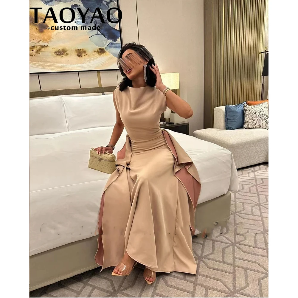 TaoYao Women Evening Dresses New Elegant Mermaid Blush Pink Prom Dresses Sleeveless Floor-Length Formal Party Gowns Elegant 2023