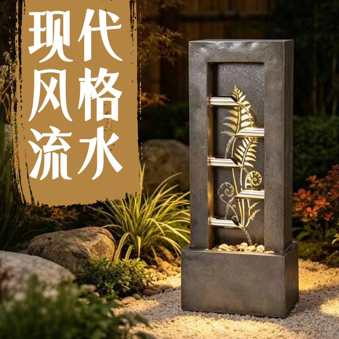 Circulating water atmosphere night light courtyard outdoor ornament water feature flowing water opening gift