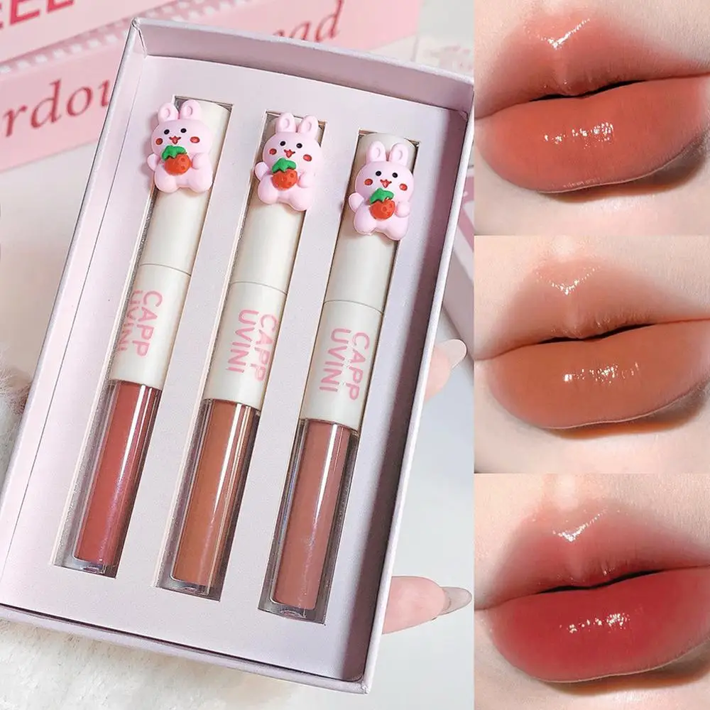 Rose Lipstick Moisturizing Waterproof Sexy Red Lip Tint Pigmnet Fog Lip Mud Lip Balm Slim Tube Lips Makeup Cosmetic