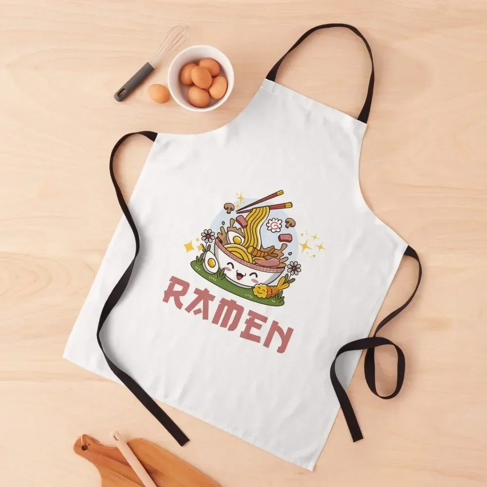 

Kawaii Ramen - Japanese Noodle Apron Women Kitchen'S Camping for home useful pieces custom women's kitchen Apron