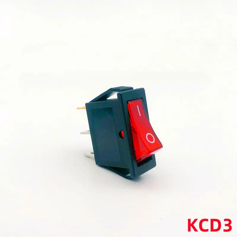 1pcs KCD3  with LED Rocker Switch 16A /20A 125V/250V ON-ON/ON-OFF-ON 2/3Position 3Pin Electrical Equipment Power Switch buttons