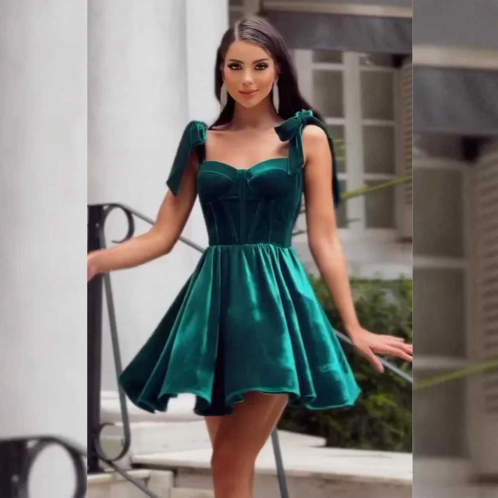 

Customized Unisex Velour Bow A-line Sweetheart Short Dresses Cocktail Dresses Chinese Style Formal Casual Simple Retro Elegant E