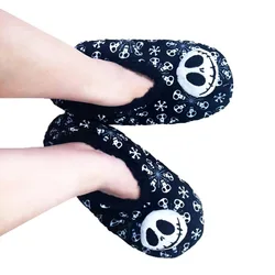 Fluffy Female Slipper Womens Skull Snowman Winter Shoes Thick Plush Grip Cute Funny Indoor Home House Shoes Christmas Gift