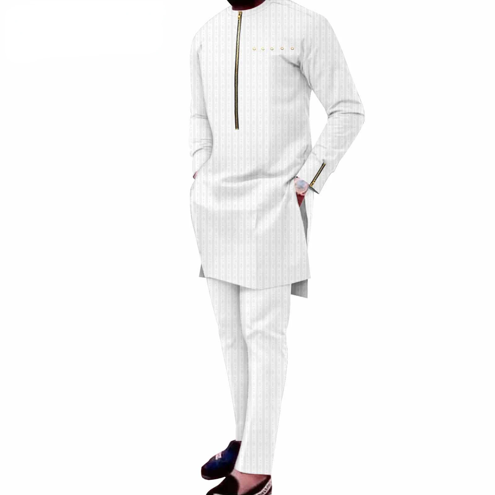 The New 2024 Stylish Casual African Ethnic Men\'s Two-piece Suit Clothes for Men Mens Clothes Moletom Masculino