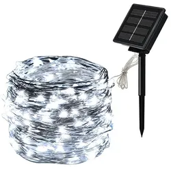 Cadena de luz Solar impermeable para exteriores, cable de cobre de 8 modos, luz de cuento de hadas, luz de Navidad, utilizado para jardín al aire libre, 1 Juego