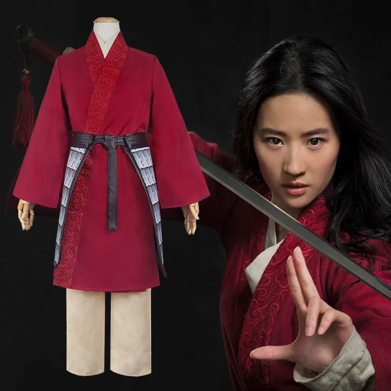 Film Hua Mulan costumi Cosplay abiti rossi abiti da principessa Hanfu cinese per adulti bambini Performance Costume di Halloween Armor