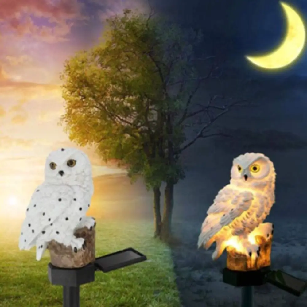 دائم ملون البومة الشمسية حديقة ضوء واقعية الإبداعية المشهد مصباح حديقة الحديد مقاوم للماء الشمسية حصة ضوء الاستخدام في الهواء الطلق #2