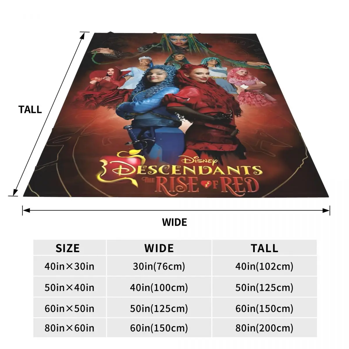 Descendants 4. Rise of Red Blankets Coral Fleece Plush Print Wielofunkcyjne, lekkie, cienkie koce na sofę